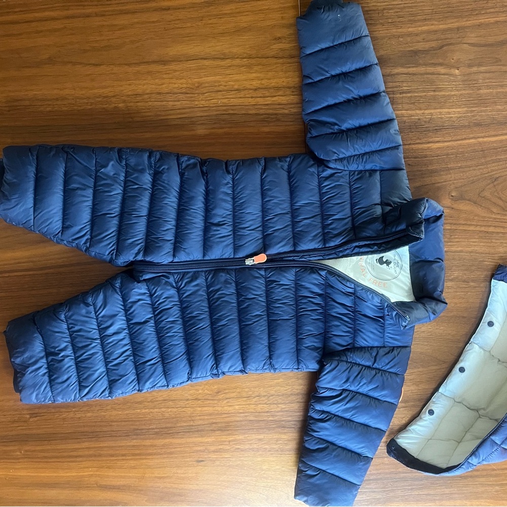 SAVE THE DUCK Ultra Light Jacket in Cream and Navy